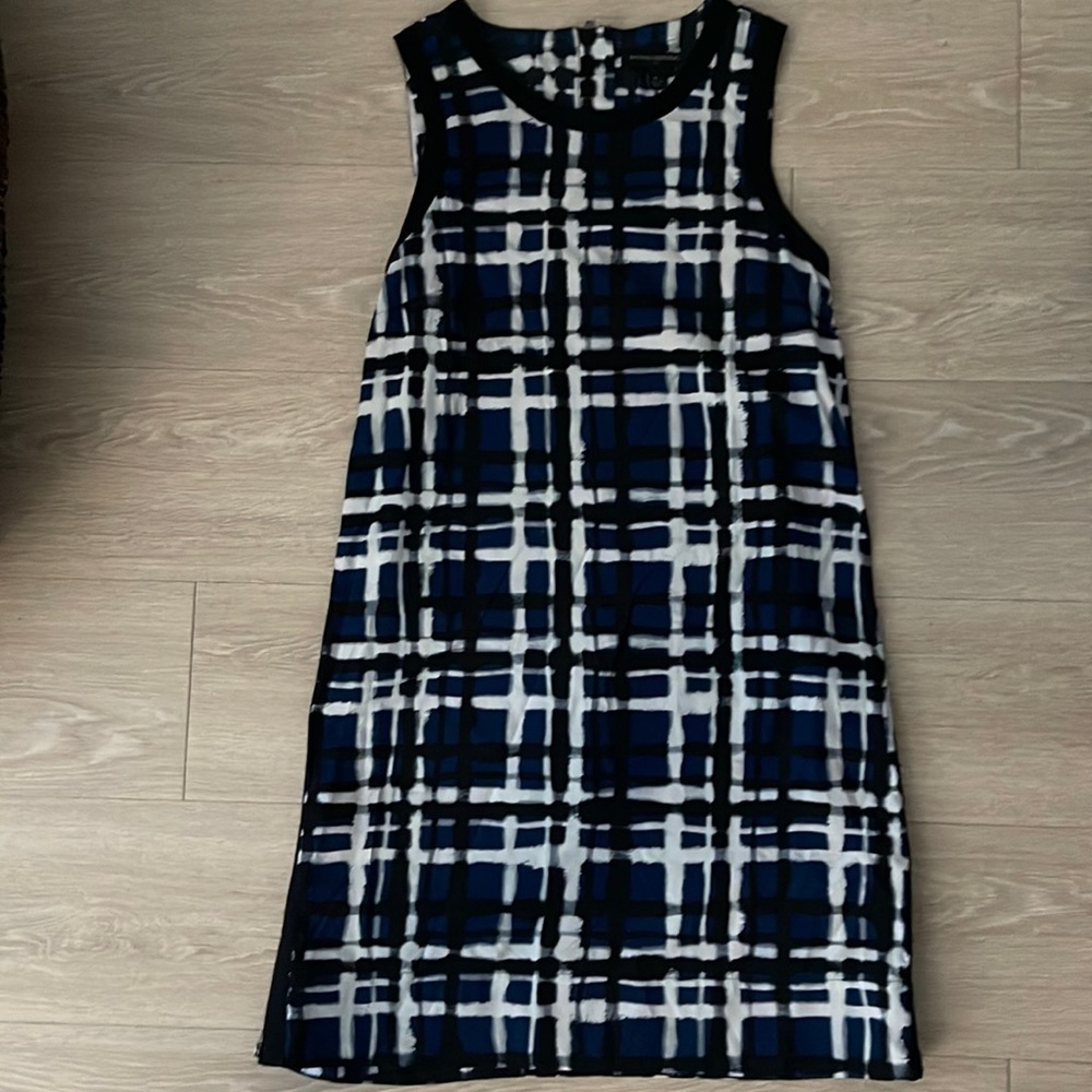 Black and blue plaid dress
